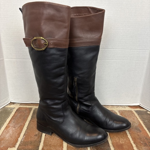 Johnston & Murphy Riding Boots Women's Size 7.5M Black Leather Tall Boots (T34) - Picture 2 of 7